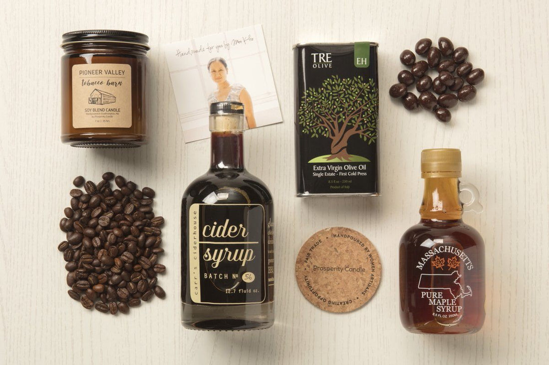 Pioneer Valley Gift Boxes - Prosperity Candle handmade by women artisans fair trade soy blend candles